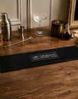 Black rubber bar mat runner non-slip drip mat