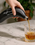Custom engraved banana hip flask with hook and funnel in black and yellow