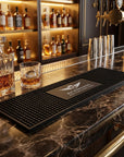 Custom UV printed rubber bar mat runner 45cm black