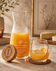 Custom carafe and glasses set, a wedding and housewarming gift