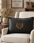 Custom embroidered textured rectangular lumbar throw pillowcase recycled polyester