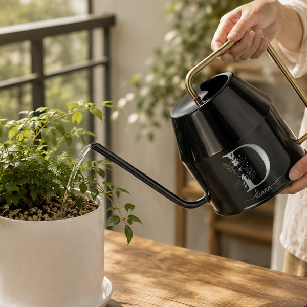 Custom Engraved Garden 2L Black Watering Can