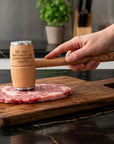 Custom engraved solid wood meat mallet tenderiser kitchen gift