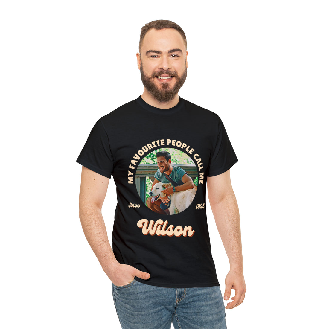 Customise Your Own Photo My Favourite People Call Me Unisex T-shirt, Personalised Insert Pet Image Tee Shirts, Friend Group, Couple, Anniversary Gifts