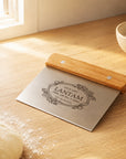 Dough scraper with Light Wood and Dark Wood handle options