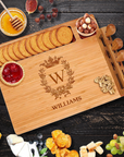 Personalised Bamboo Wooden Cheese Board & Knife Travel Set, Engraved Serve Tray, Charcuterie Platter, Wedding, Anniversary, Corporate, Housewarming Gift