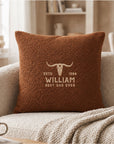 Embroidered teddy fleece cushion cover soft cuddly throw pillow personalised housewarming gift
