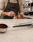 Engraved coffee measuring spoon with bag clip