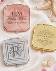 Engraved metal compact mirror, a bridesmaid gift