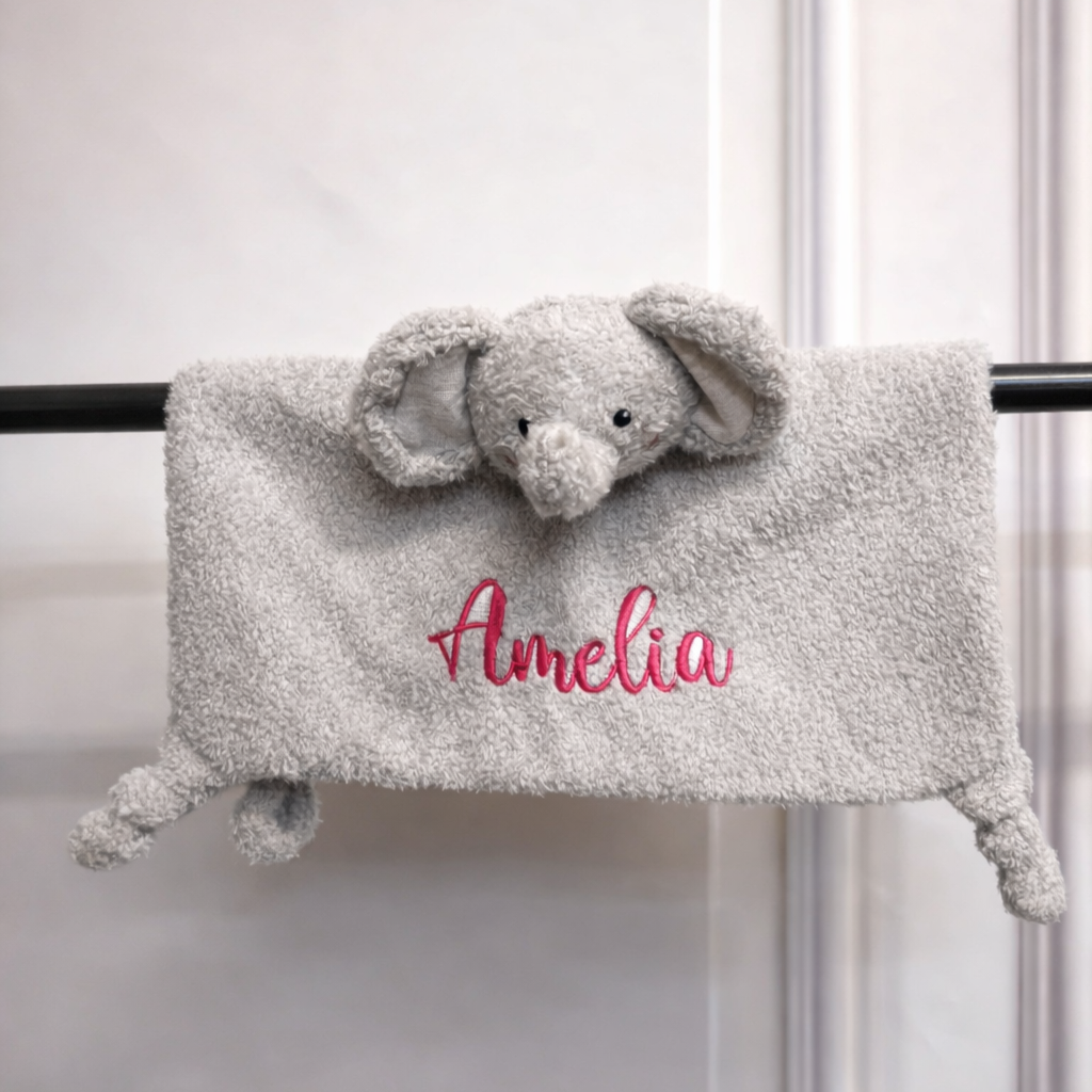 Custom Embroidered Fleece Elephant/ Cow Comforter – Suitable for Newborn +