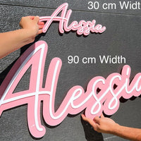 Custom Made Acrylic Mirror 3D Double Layer Script Name Sign, Personalised Nursery Name Plaque, Party/ Baby Shower/ Christian/ Baptism Birthday Signage