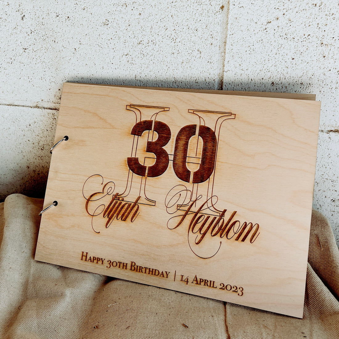 Personalised Engraving Wooden Wedding Guest Book