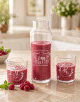 Laser engraved carafe glassware gift set