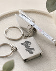 Metal retractable tape measure keychain gift