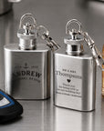 Mini hip flask keyring with swivel hook bridesmaid groomsman bridal party favour