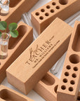 Multifunctional wooden desk tidy with vase, pen and card slots