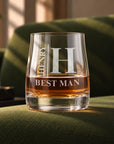 Personalised 280ml rocks whisky glass engraved for a best man