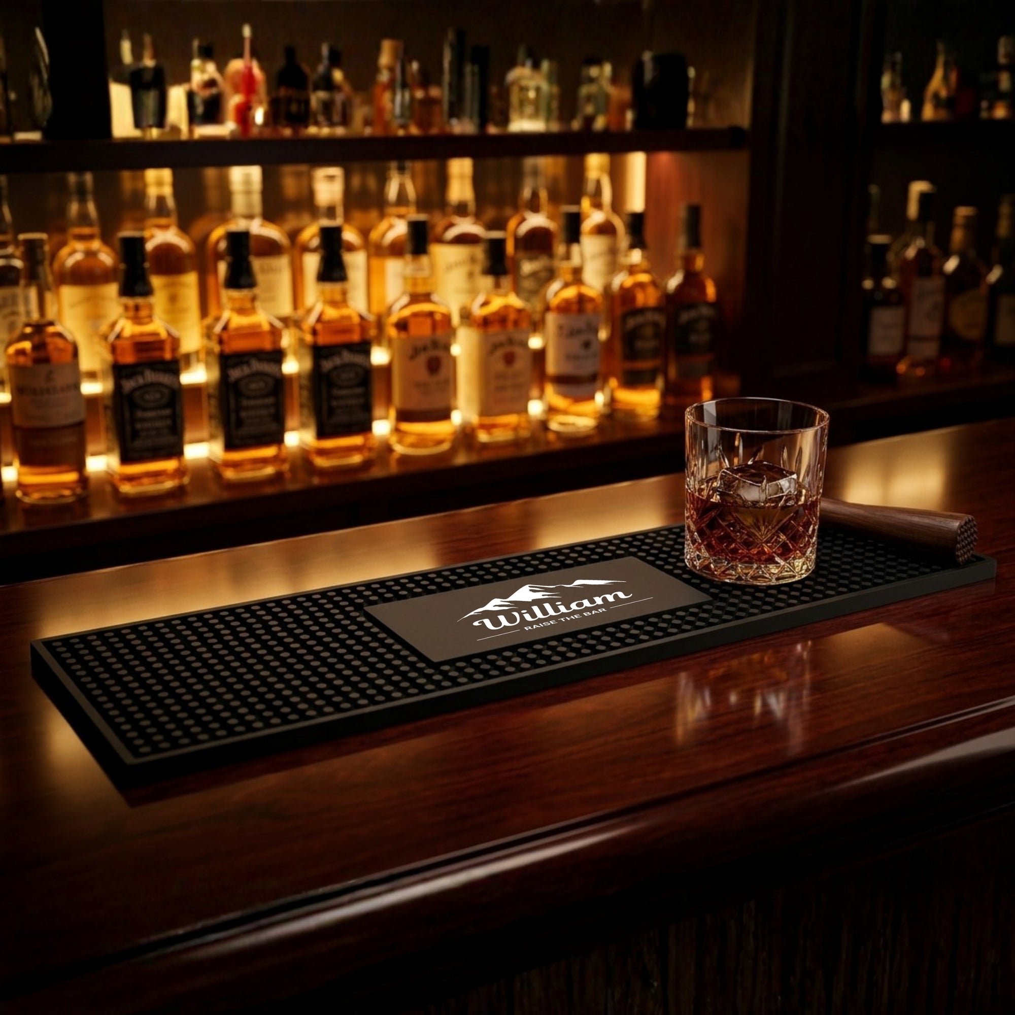 Personalised bar mat with custom logo UV print area