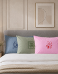 Personalised cotton pillowcase colour options