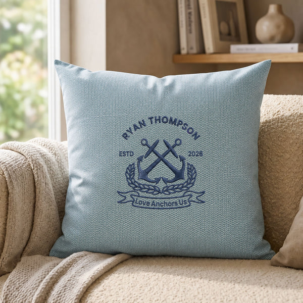 Personalised Embroidered Patterned Cushion Cover 50x50cm