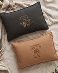 Personalised embroidered textured lumbar cushion cover pillowcase 40x58cm custom name home decor gift