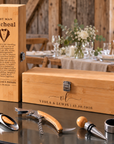 Rustic wedding personalised bamboo wine boxes gift