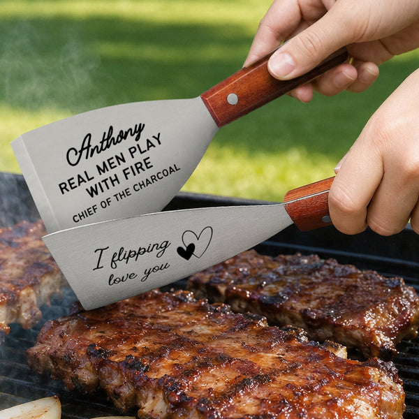 Personalised Engraved Stainless Steel BBQ Grill Scraper