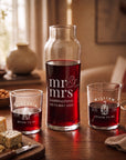 Personalised engraved carafe set with 2 glasses