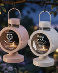 Personalised engraved memorial hanging glass lantern with tealight – in loving memory remembrance gift