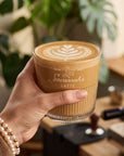 Personalised glass coffee and tea tumbler