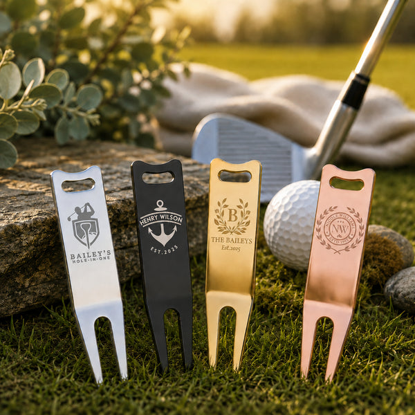 Custom Engraved Golf Metal Divot Repair Tool