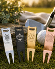 Personalised golf divot repair tool custom engraved stainless steel golfer gift