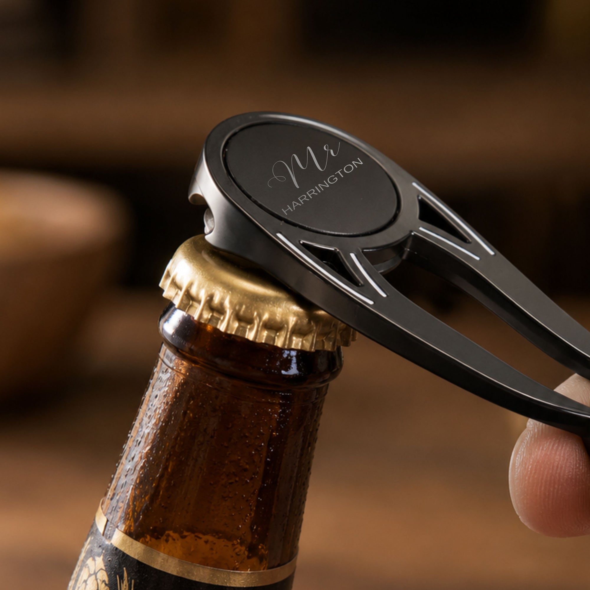 Personalised golf divot tool ball marker bottle opener golfer and groomsmen gift