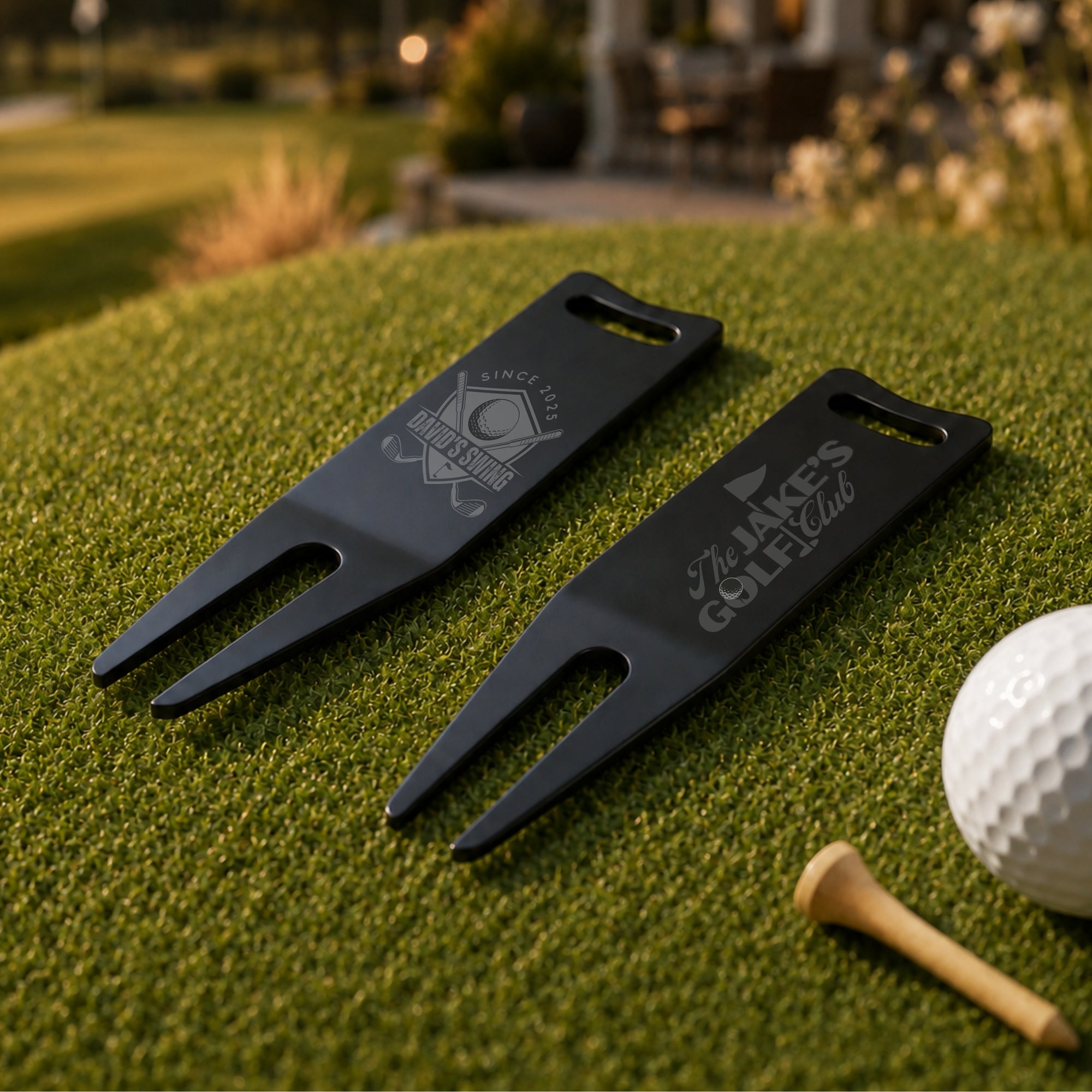 Personalised golf divot repair tool groomsmen and golfer gift