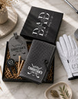 Personalised golf gift set with embroidered towel, tee holder and divot tool