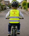 Personalised kids hi-vis safety vest size guide S M L XL