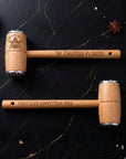 Personalised wooden meat mallet kitchen gift for dad and home cook