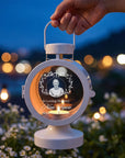 Personalised engraved memorial glass lantern lit with tealight – in loving memory sympathy gift