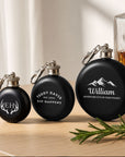 Personalised round hip flask sizes mini 1oz 2oz 3oz stainless steel bridesmaid groomsman