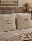 Personalised embroidered teddy cushion cover colour options beige and brown