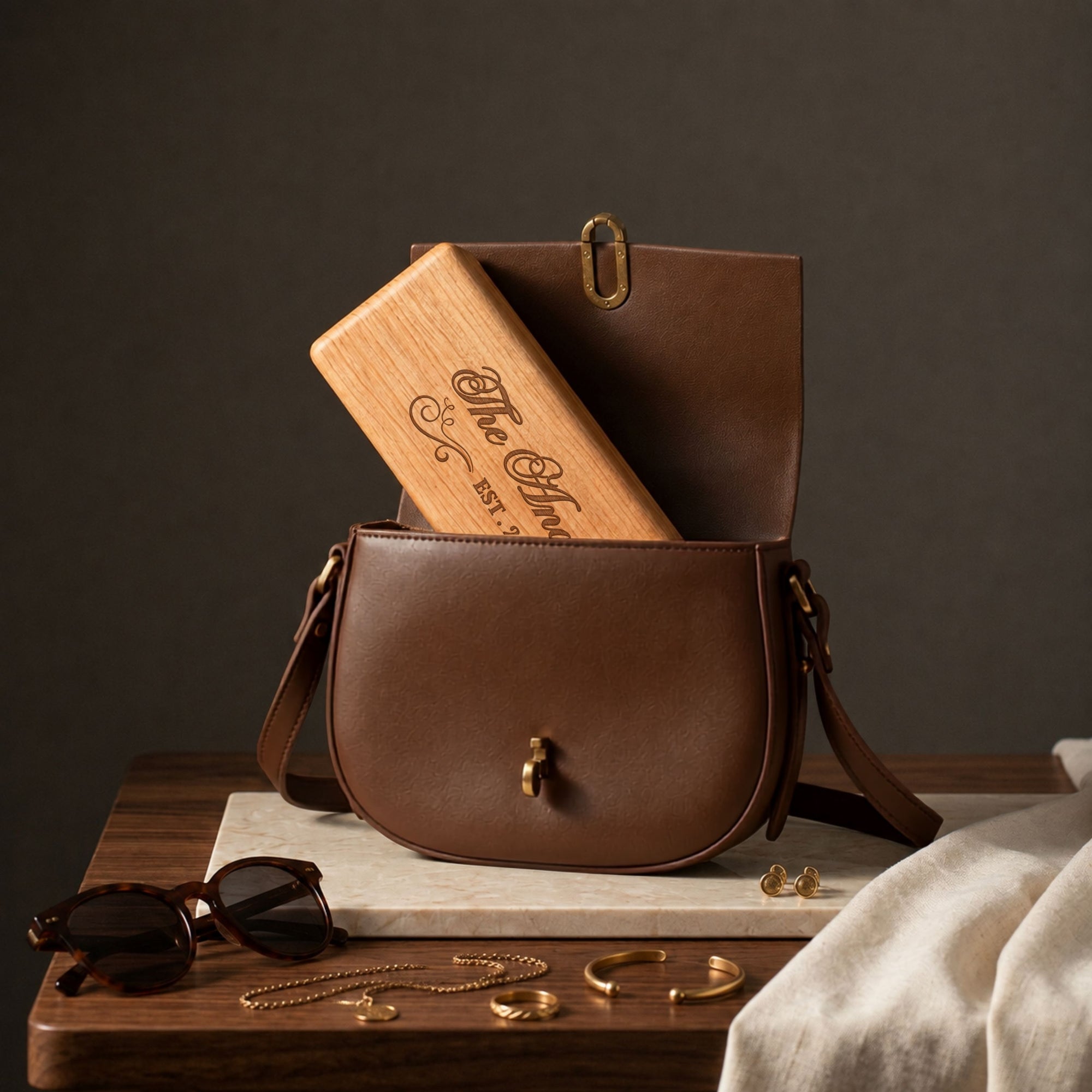 Personalised engraved walnut wood glasses case – thoughtful gift for Dad and corporate gifting