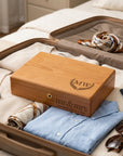Personalised engraved wooden jewellery box with monogram – wedding and couple gift