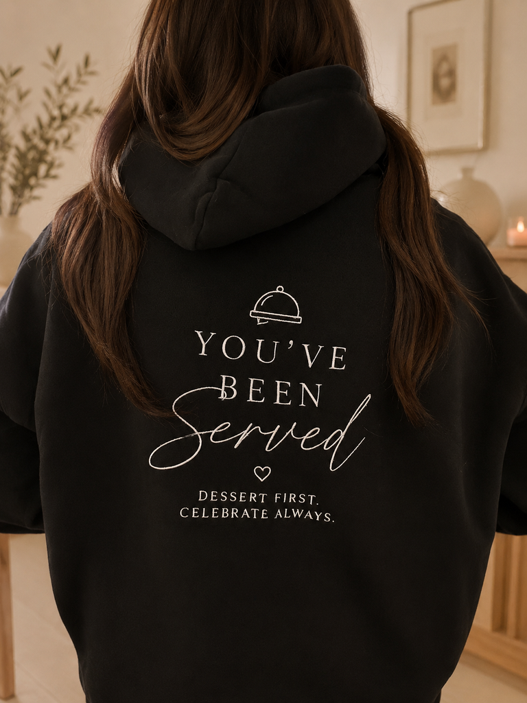 Custom Embroidered 520gsm Heavyweight Unisex Black Hoodie & Pocket, Personalised Name, Date Winter Sweatshirt, Clothing Monogram Embroidery