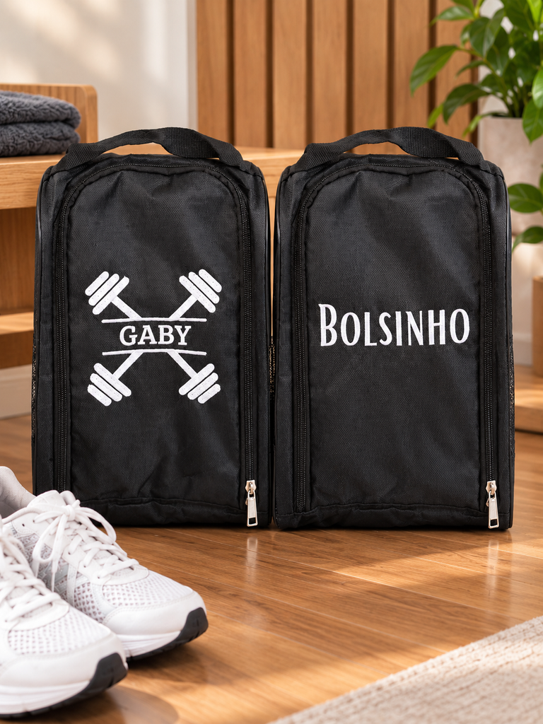 Personalised Embroidered Waterproof Golf/ Gym Shoe Bag, Custom Name Breathable Zippered Travel/ Tennis Sport Sneaker Carry Storage, Dad Gift