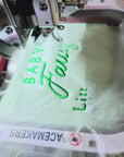 Custom Embroidered Adjustable Muslin Baby Bandana Bib, Personalised Drool Scarf, Birthday Shower, Christening, Teething Feeding Newborn Gift_clip