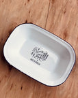 Custom Engraved Enamel Camping Retro Pie Dish/ Baking Tray