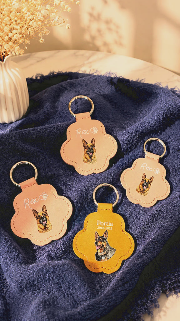 Personalised Photo Pet Fur Holder, Custom UV Dog Hair Memorial Keychain, Logo Groomer Veterinary Paw Key Ring, Cat Lover Gift, Loss Keepsake
