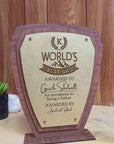 Personalised Triple Layers Number One Employee Wooden Trophy Award, Engraved World Greatest Staff of The Year Trophies, Custom Keepsake Gifts for 