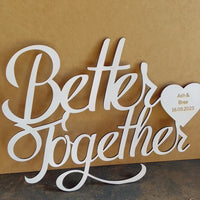 Custom Wooden/ Acrylic Better Together Wedding Hanging Sign, Personalised Name & Date Signage, Hedge Photo Prop, Event Wall Hoop, Bridal Shower, Anniversary, Stag Hens Party, Birthday Backdrop Decor