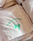 Personalised Embroidery Soft Throw, Custom Embroidered Name Logo Microplush Blanket, Birthday Housewarming, Wedding Anniversary, Mother Gift